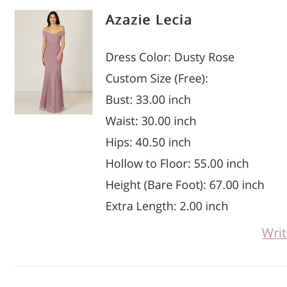 AZAZIE Lecia in Dusty Rose *CUSTOM SIZE* - Picture 2 of 7